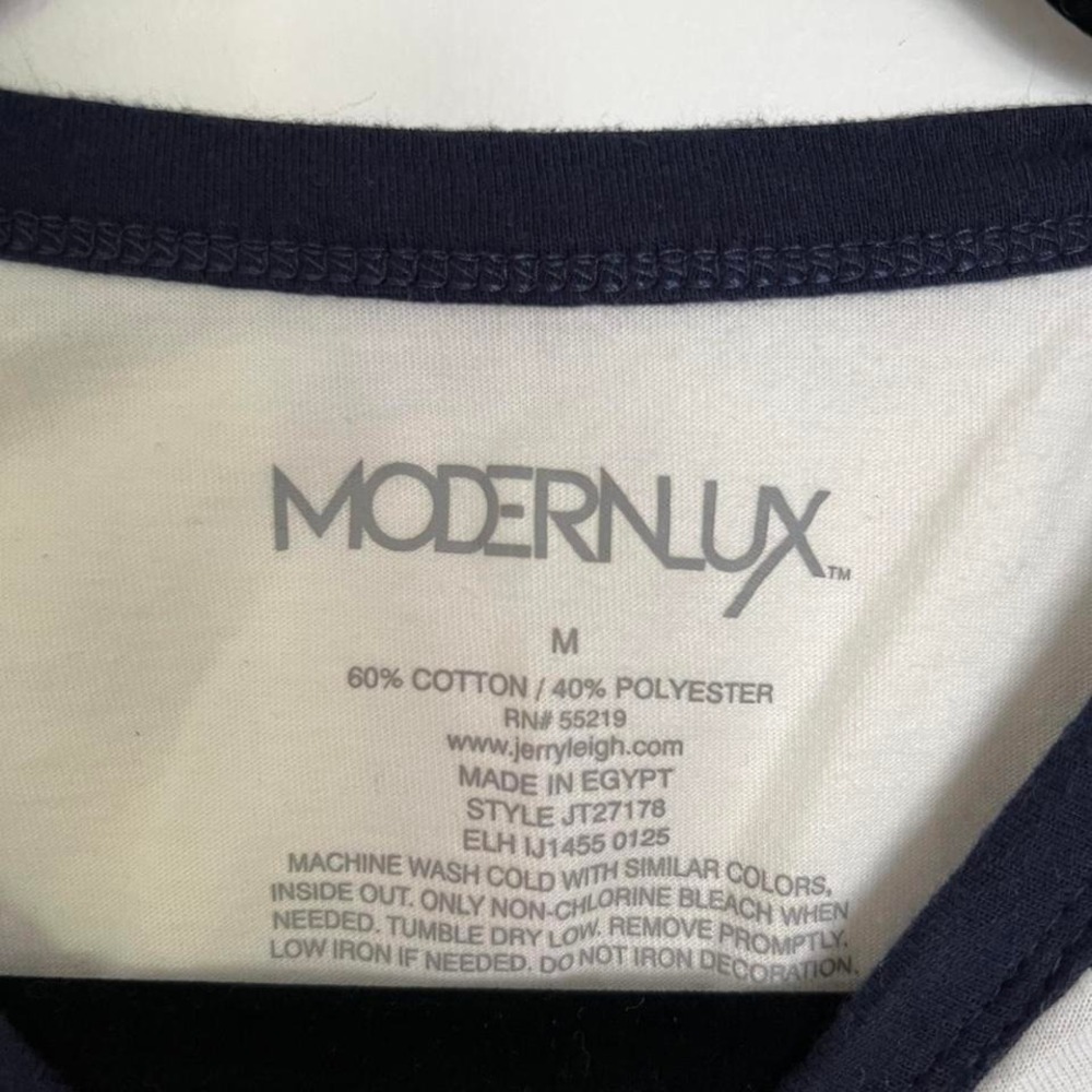 Baby Tee Navy White Raglan Sleeve Red Star 90s Y2K Skater Grunge Women's Size M - Picture 5 of 6
